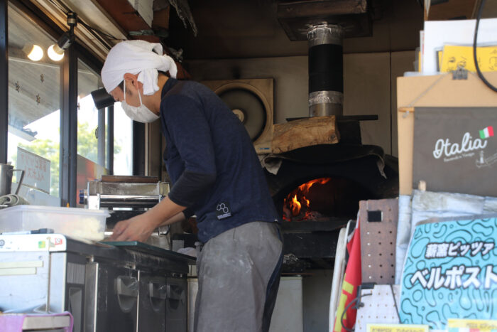 pizza oven in a kitchen car